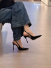 CHARLES&KEITH豹纹尖头气质包头凉鞋高跟鞋生日礼物送女友CK1-60280451 BLACK PATENT黑色 38 （245） 实拍图