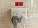 德力西(DELIXI)86型转换插头/插座/转换插座/电源转换器 一转四转换插头分控开关 灰色 实拍图