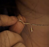 中国黄金（CHINA GOLD）S925银饰波浪水滴项链女轻奢小众高级感吊坠情人节生日礼物送女友 【今/次日达】波浪水滴项链 实拍图
