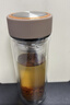 富光男女士双层玻璃杯 高硼硅玻璃304茶隔水杯子 带茶隔泡茶杯320ml 实拍图