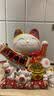 智汇招财猫开业大摆件自动招手电动摇手大号陶瓷新店开业大吉乔迁礼物 【八方来财】31*28*34 【礼盒+坐垫+围脖】电池插电两用 实拍图
