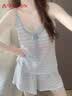 古今（GUJIN）性感甜美带胸垫吊带睡衣女秋冬季蕾丝家居服睡裤可外穿两件套L 实拍图