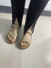 卓诗尼凉鞋女2026年夏季新款软底舒适休闲妈妈鞋不累脚平底魔术贴沙滩鞋 杏色 37  【现货速发】 实拍图