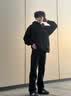 举风怪兽实验室柳叶弯刀牛仔裤男款胖子大码腿粗屁股大直筒微喇叭裤子 黑色 【高品质】 4XL 建议180-200斤收藏加购优先 实拍图