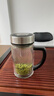 希诺双层玻璃杯带把手高档泡茶杯子男家用办公透明水杯XN-9321 435mL 实拍图