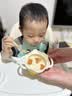 葆氏宝宝辅食碗儿童吃饭吸盘鹰嘴硅胶可折叠收纳双耳蛋花碗儿童餐具 实拍图