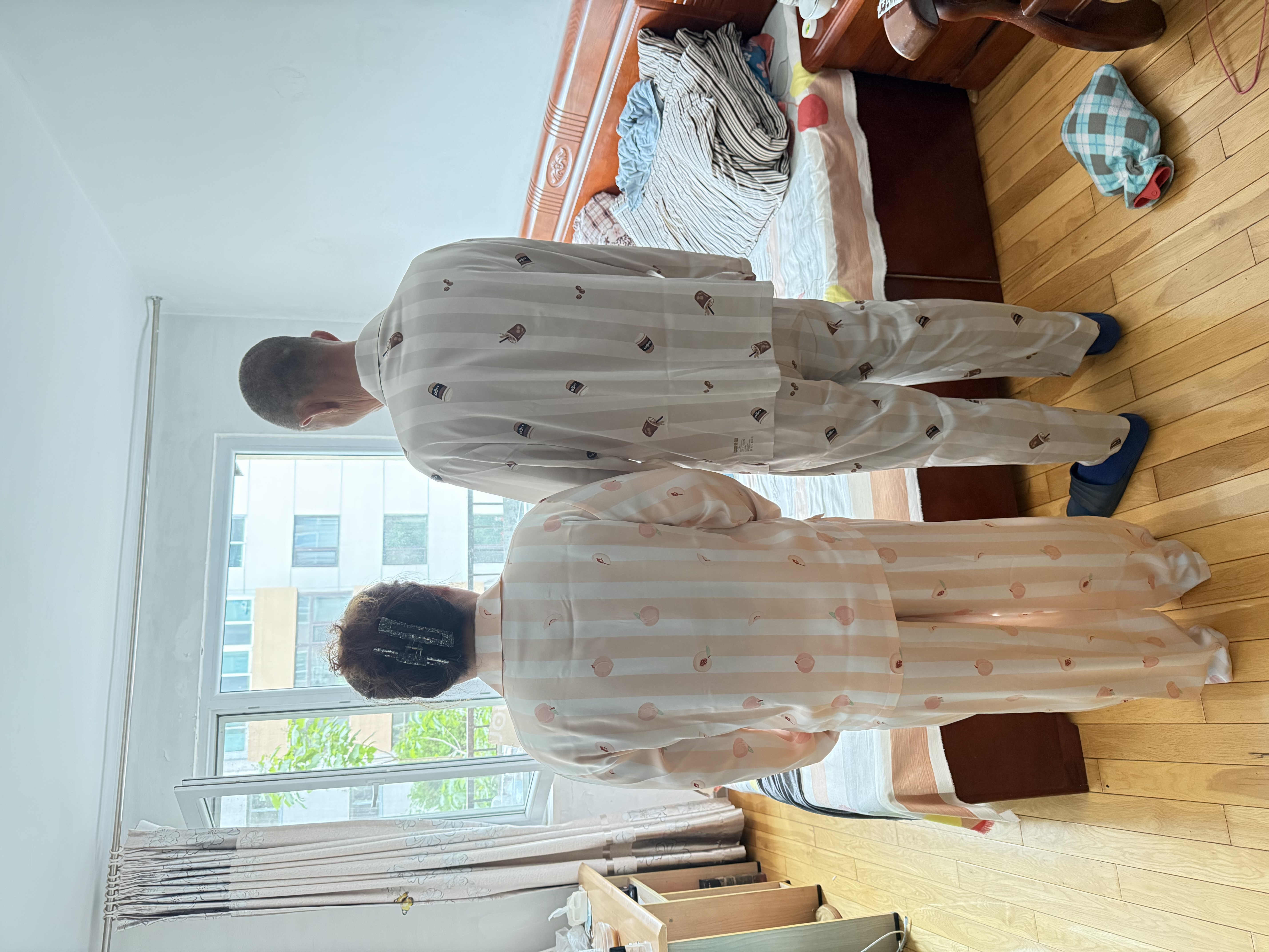 蕉内515H好好吃睡衣女士丝质缎面丝滑光泽印花短袖可外穿情侣家居服女 实拍图