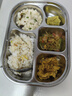 licheers儿童餐盘幼儿园宝宝不锈钢餐盘小学生吃饭喝汤辅食餐具五格分餐盘 实拍图