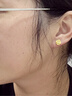 周六福3D硬金玫瑰花黄金耳钉女足金生日礼物AD090267 一对 约1.45g 实拍图