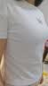 梵希蔓白色正肩短袖T恤女2026年夏修身显瘦别致印花短款上衣 米白色  S 实拍图