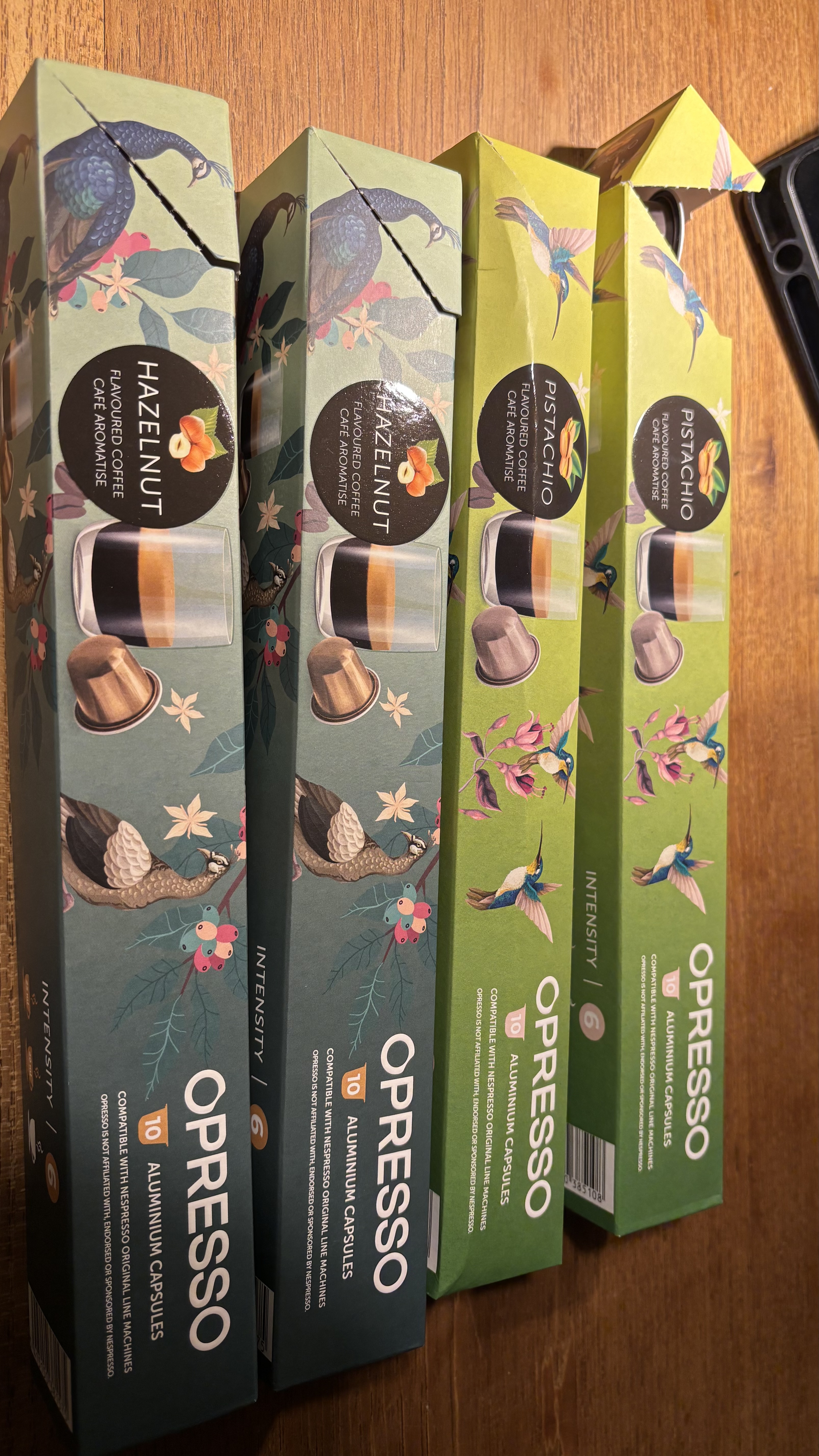 OPRESSO原装进口 Nespresso胶囊咖啡兼容咖啡机意式美式拿铁研磨黑咖啡粉 【果香醇厚】榛子/椰子/杏仁/开心果/香蕉X2 10盒100颗 实拍图
