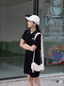斐乐 斐乐官方女子针织连衣裙时尚修身POLO领短袖裙子 正黑色-BK M (165) 84A 实拍图