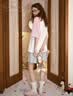 果壳（Gukoo）睡衣女夏季新款卡通插肩袖短袖女士家居服套装 粉色 XS 实拍图