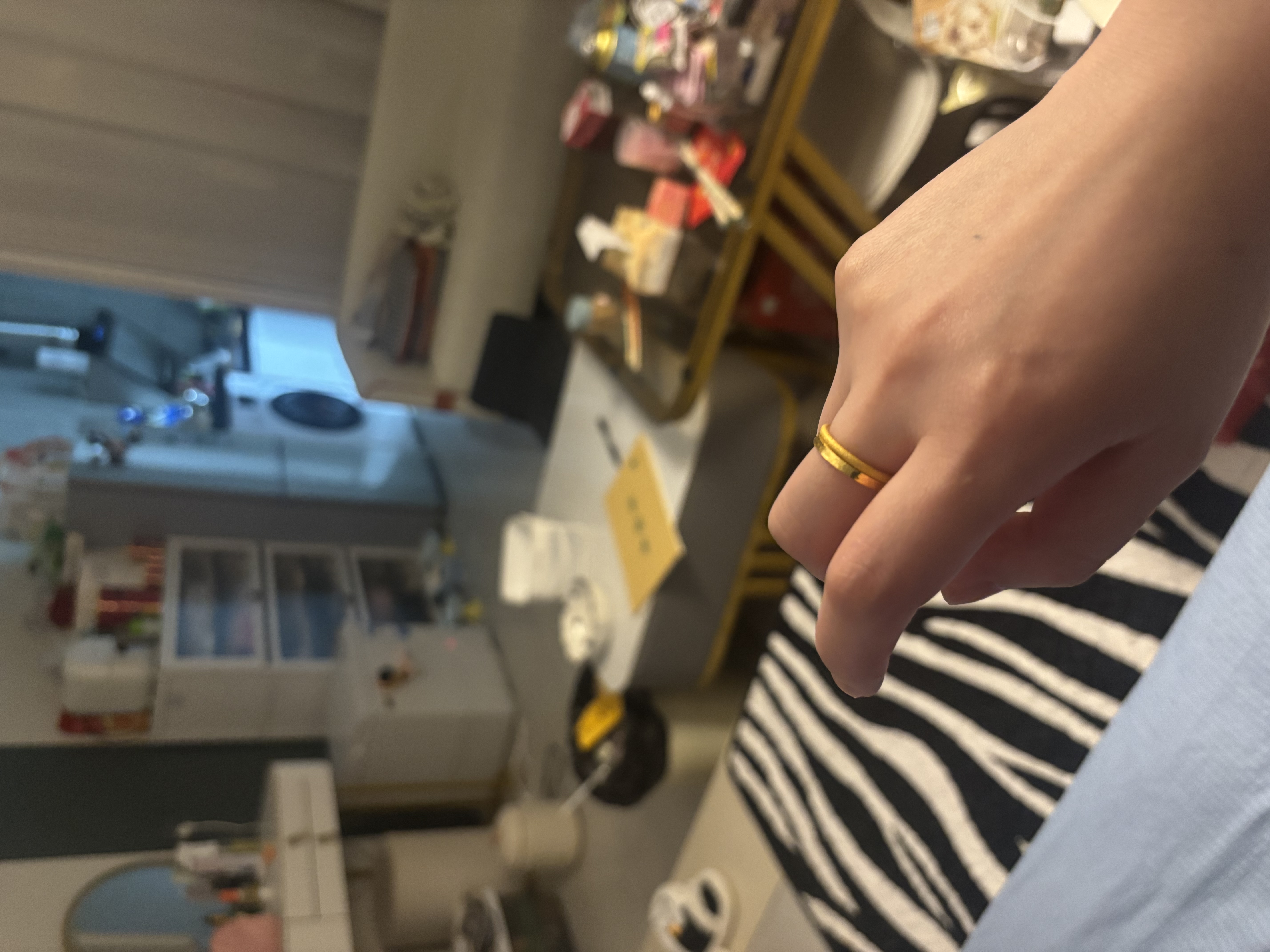 中国珠宝碎碎冰黄金戒指新款素圈指环足金戒指生日七夕节礼物送女友老婆 碎碎冰黄金戒指约1g 【13号】 实拍图