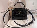 CHARLES&KEITH鳄鱼纹凯莉包手提斜挎婚包包女包生日礼物送女友CK2-50270880-1 Black黑色 S 实拍图