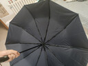 天堂伞 全自动雨伞三折 10骨加固一键开收易甩干简约商务自动伞 藏青 实拍图
