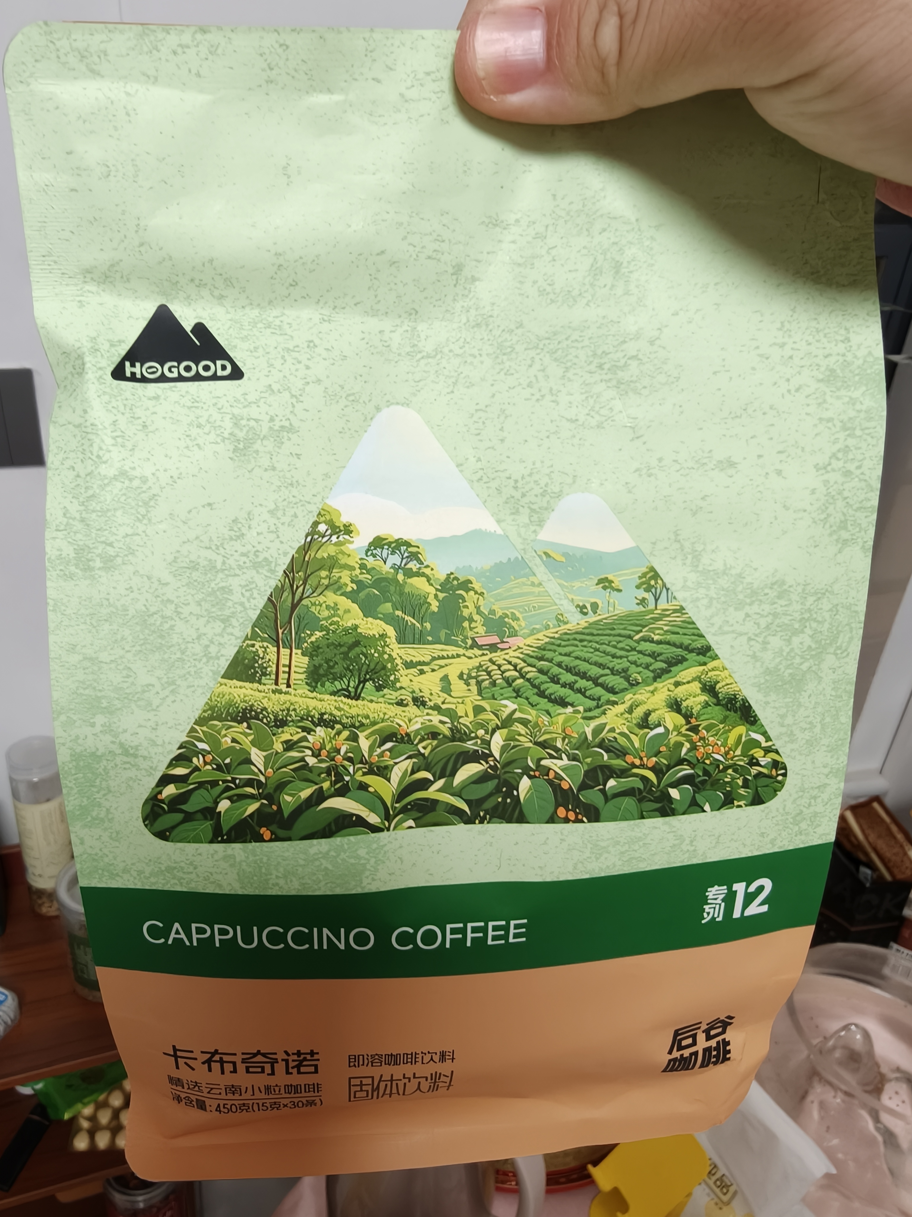 后谷 云南小粒咖啡 卡布奇诺咖啡固体饮料15g*30条 三合一速溶条装 实拍图