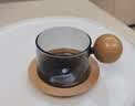 京东京造 茶杯 玻璃陶瓷茶具咖啡杯多用榉木半趣茶咖杯180ml 礼盒装  实拍图