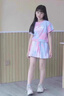 G.duck品牌童装女童套装夏季套裙儿童夏装短袖T恤半身裙子两件套中大童 粉色 120 实拍图