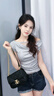 CinvaiKrose官方店小c&k包包女包2026新款斜挎包菱格链条包女生日礼物送女友 黑色Black【小号】送女友老婆女生走心 实拍图