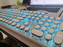 前行者（EWEADN）TK100朋克机械键盘电竞游戏有线台式电脑笔记本外接办公打字复古外设吃鸡104键 白色冰蓝光青轴 实拍图