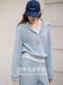 香影蓝色休闲运动套装女2026春装新款假两件卫衣阔腿裤两件套 航线蓝 M 实拍图
