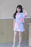 G.duck品牌童装女童套装夏季套裙儿童夏装短袖T恤半身裙子两件套中大童 粉色 120 实拍图