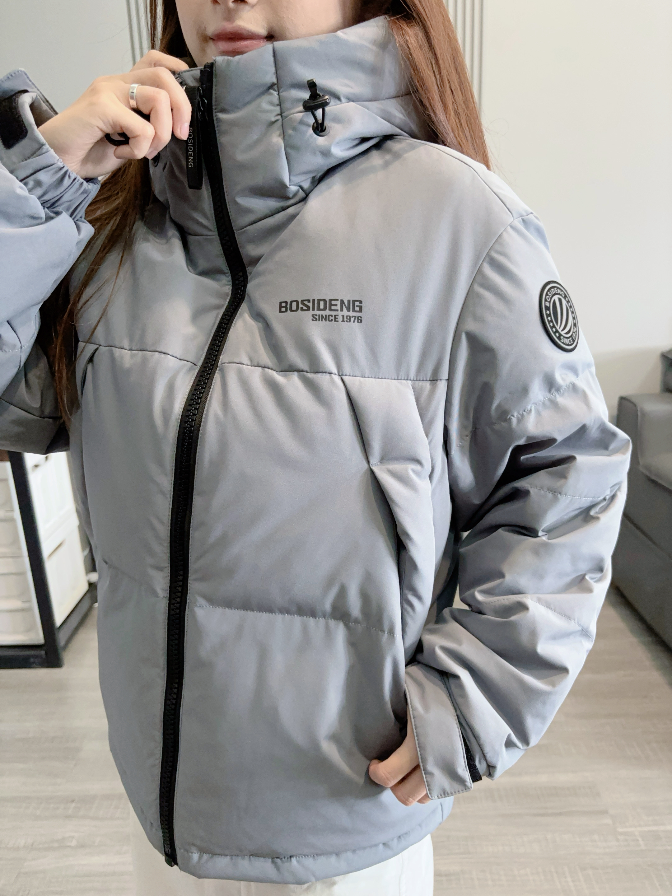 波司登服饰五折男女同款运动短款连帽百搭加厚年轻时尚外套小码推荐 实拍图