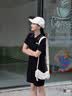 斐乐 斐乐官方女子针织连衣裙时尚修身POLO领短袖裙子 正黑色-BK L (170) 88A 实拍图