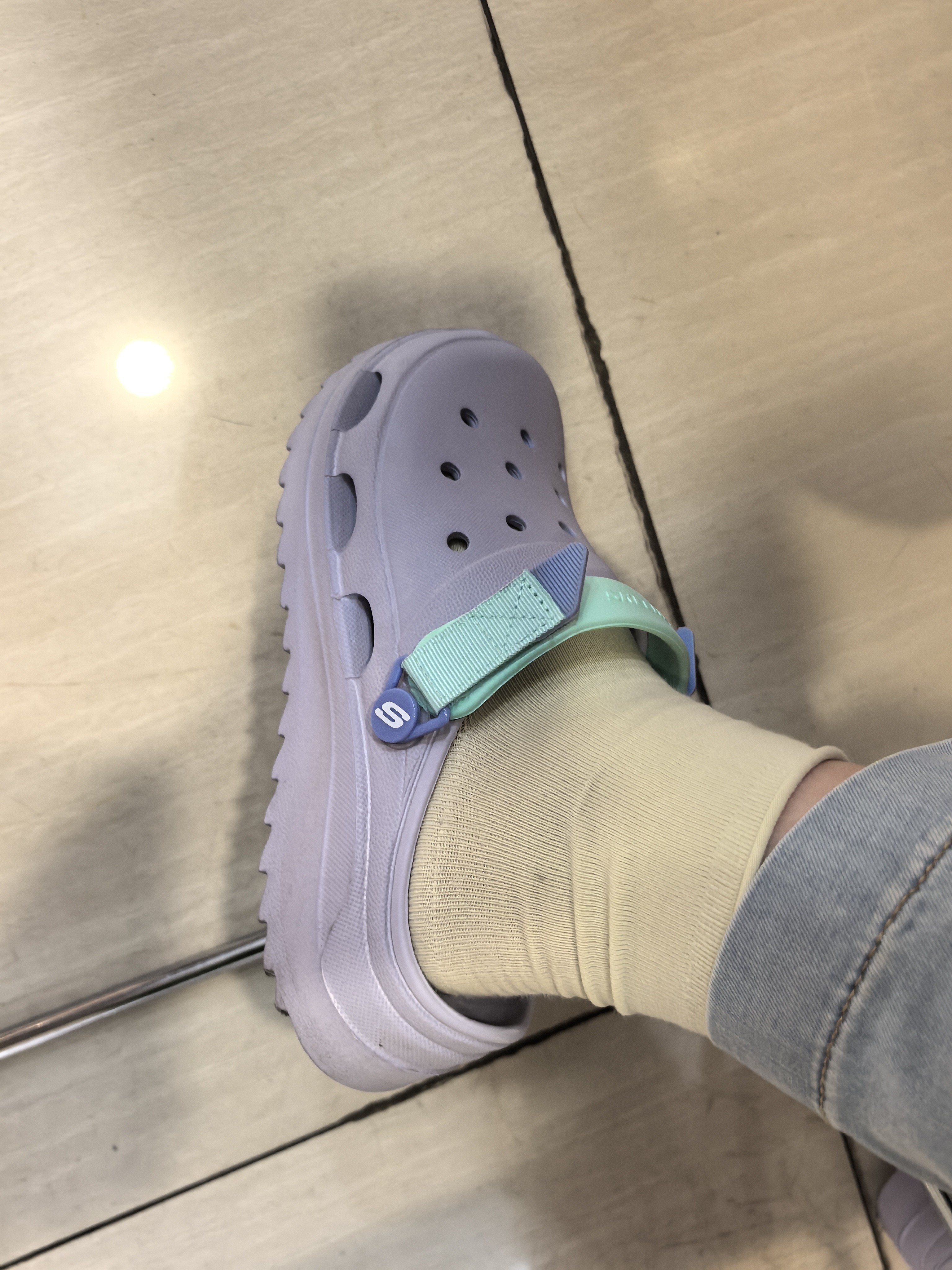 斯凯奇（Skechers）女鞋舒适厚底怪兽泡泡鞋透气软底防滑耐磨洞洞鞋111581 实拍图