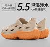 洁丽雅溯溪洞洞鞋男士夏季外穿防滑潮牌2025新款户外沙滩凉鞋开车拖鞋男 卡其橙 【5.5CM厚底 撞色升级】 41 【标准码】 实拍图