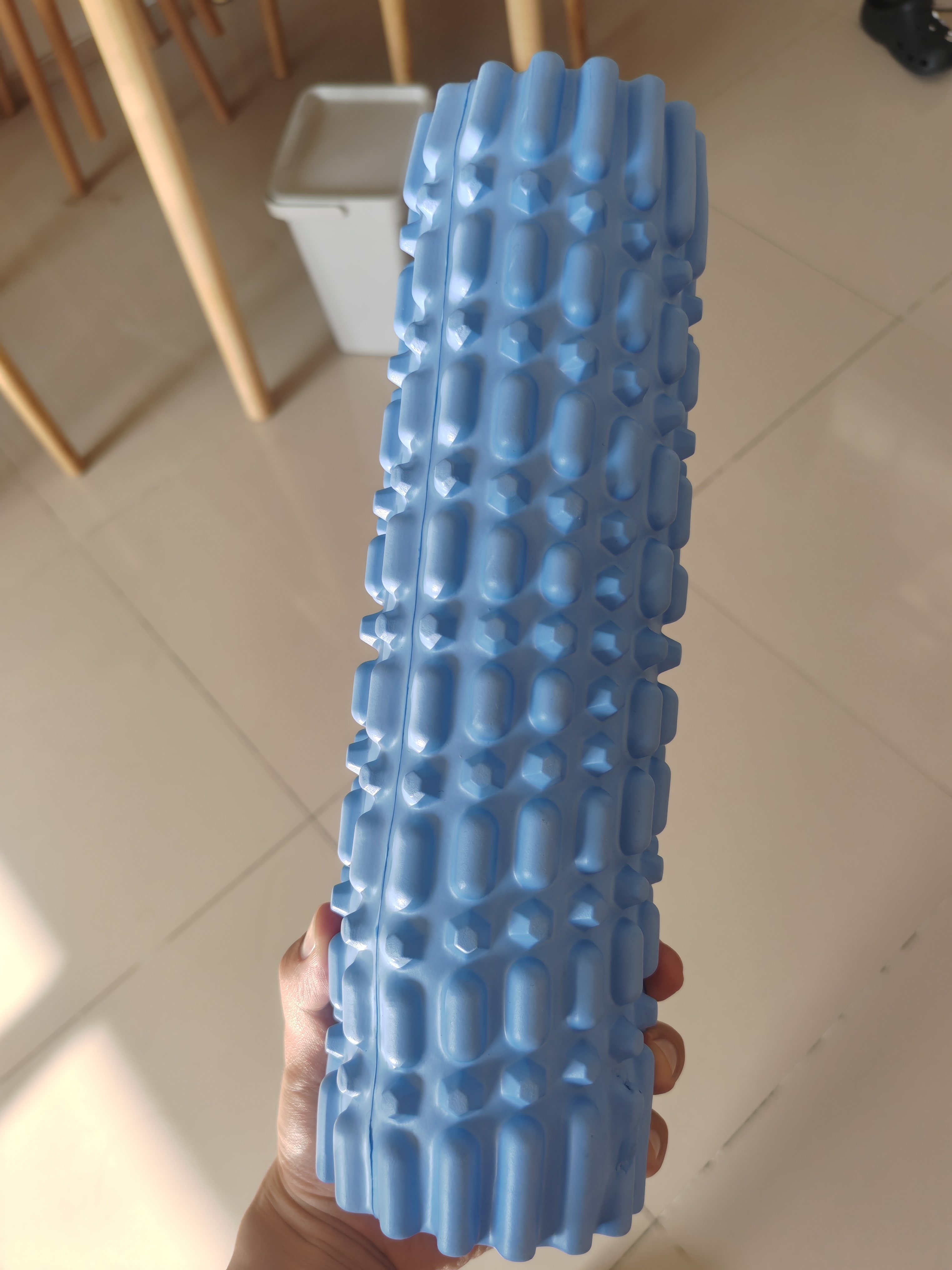 匹克（PEAK）泡沫轴狼牙棒健身运动瑜伽柱男女肌肉筋膜放松按摩滚筒蓝色 实拍图
