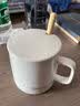 传旗陶瓷马克杯带勺盖咖啡杯牛奶杯早餐杯办公杯男女茶杯描金白400ml 实拍图
