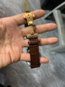 宝灿 真皮手表带男女表带适用于dw天梭浪琴卡西欧阿玛尼天王华为西铁城等通用蝴蝶扣表链 玫金自动扣-棕色棕线 20mm 实拍图