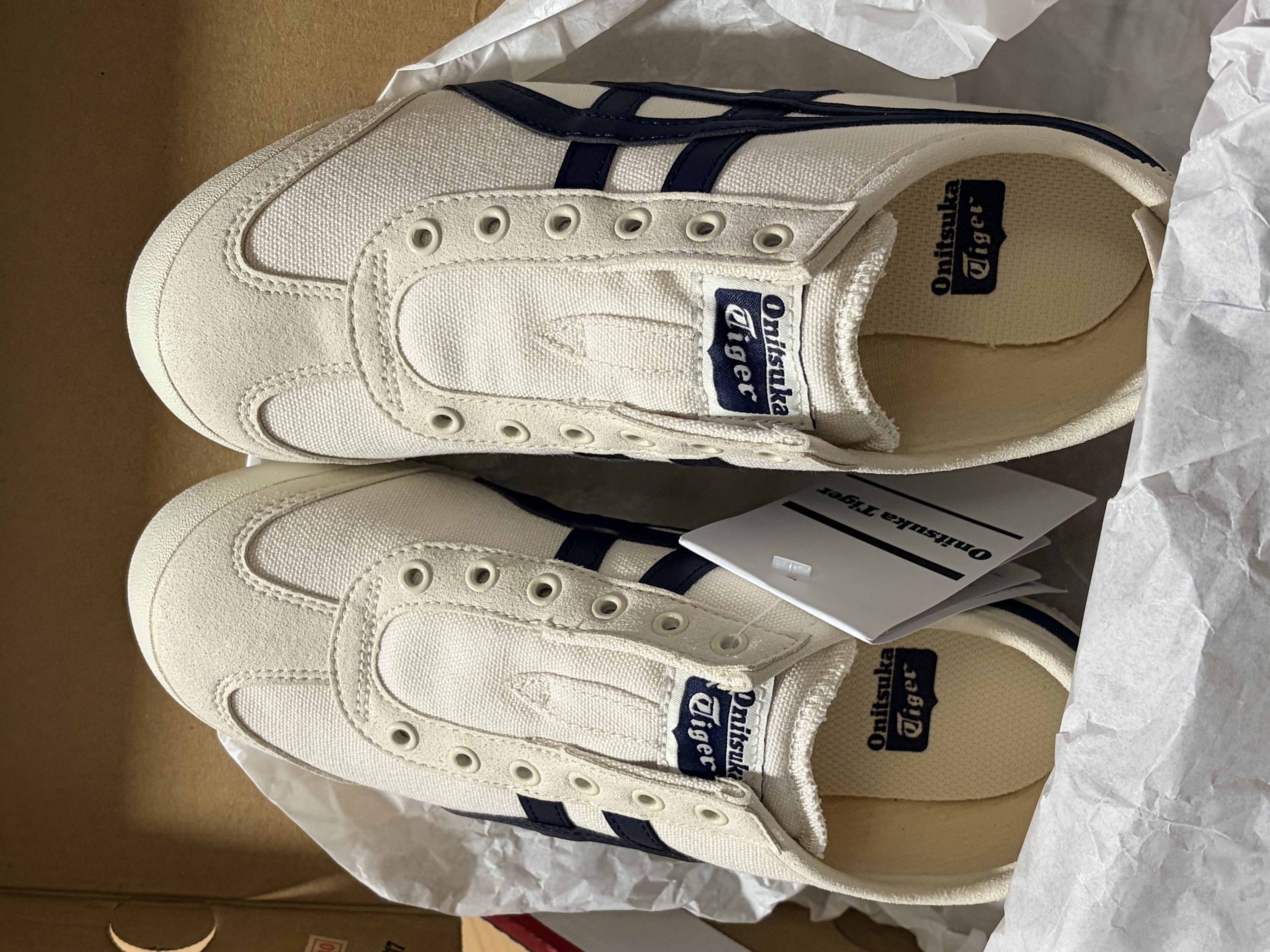 Onitsuka Tiger鬼塚虎男女帆布一脚蹬懒人鞋MEXICO 66™ SLIP-ON 1183A360 米黄色 39.5 实拍图