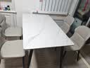 顾家家居（KUKA）岩板餐桌椅子家用方桌全承托升级耐用耐高温台面DS7178T-S 7178全托|1.4M方桌+蝴蝶灰椅*4 哑光雪山石 实拍图