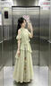 亿梵莎（YIFANSHA）连衣裙子女高级感2026年新款的漂亮法式气质海边度假不规则中长裙 绿色(无蕾丝无腰带) 均码 【可备注码数】 实拍图