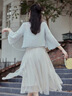 丹珠娜（DanZhuNa）新中式连衣裙女装2026夏季新款国风套装穿搭绝美汉服改良版长裙子 蓝色上衣+白色裙子 M 实拍图