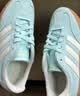 adidas「T头鞋」BARREDA板鞋德训鞋男女阿迪达斯轻运动 薄荷绿/汉玉白/树脂黄   37 实拍图