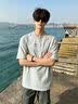 灿图 美式铆钉荆棘刺绣短袖t恤男夏季学生太空棉重磅硬挺拼接半截袖潮 灰色 XL 建议120斤到140斤 实拍图