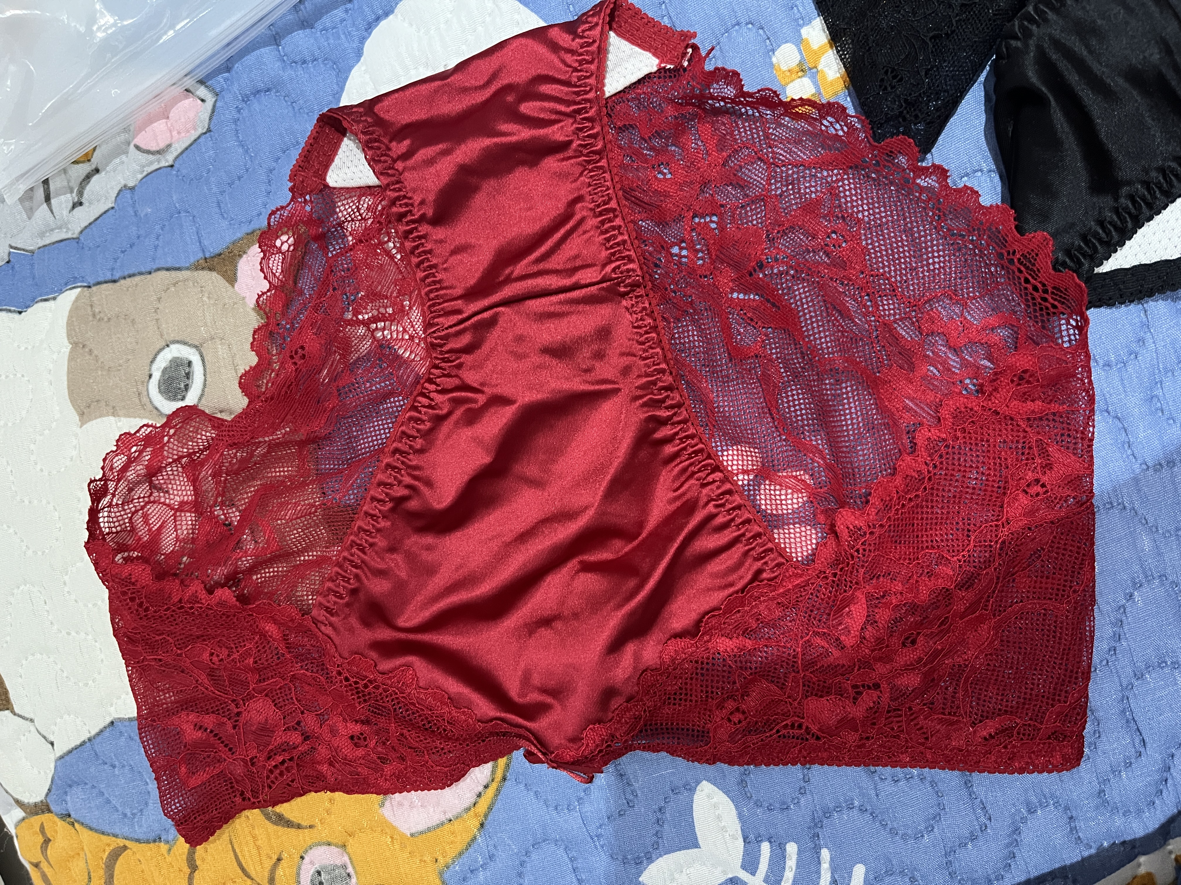 欧迪芬26新款内裤女蕾丝拼接性感透气高弹舒适中高腰包臀女士平角裤 实拍图