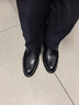 卡帝乐鳄鱼男鞋商务正装皮鞋男士真皮休闲软底软面系带上班大码内增高结婚鞋 XQLQHH3668黑色8厘米增高款 40 实拍图