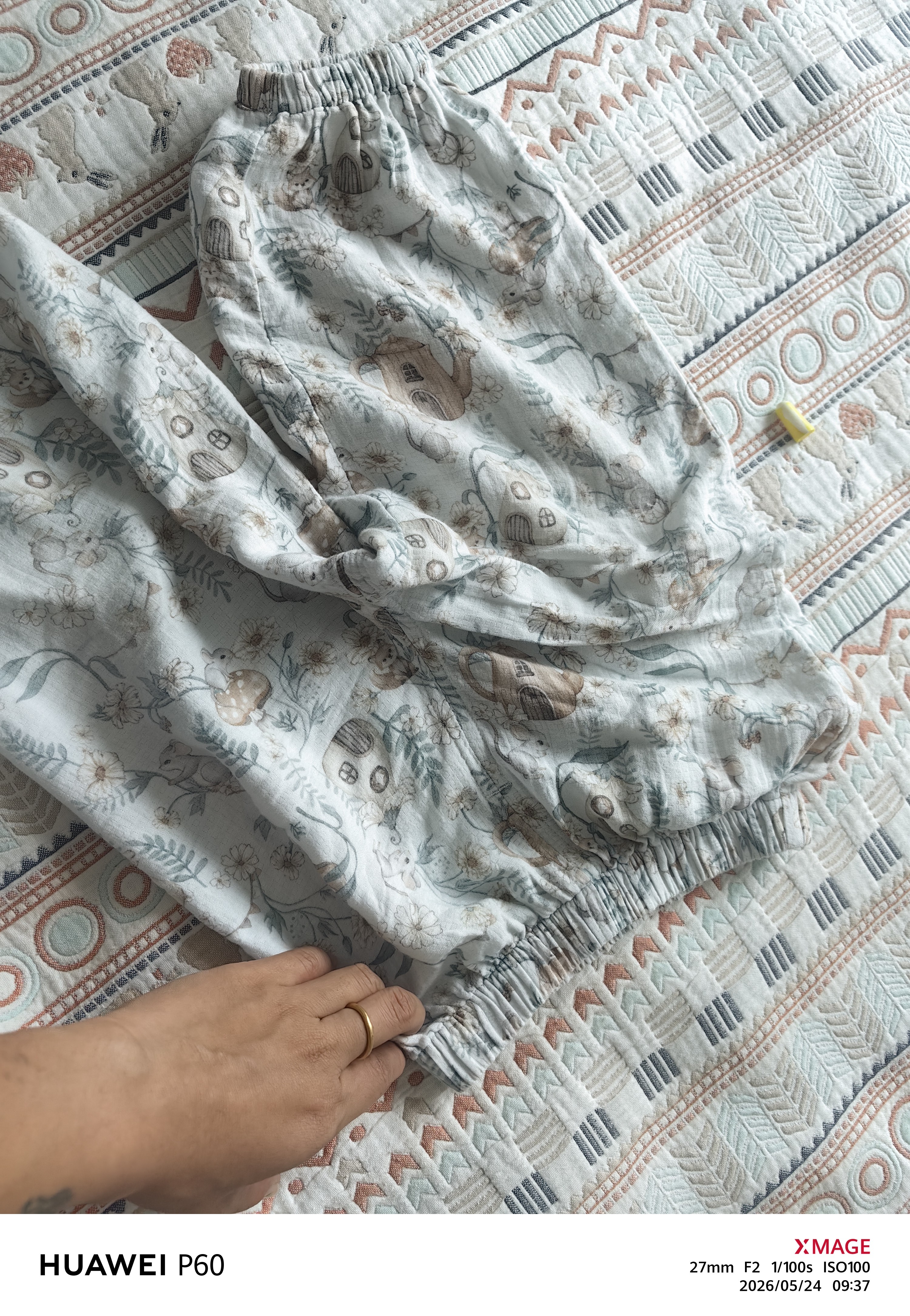 欧孕（OUYUN）儿童防蚊裤夏季25新款童装莫代尔纱布灯笼裤男童女童竹棉长裤 美妙花丛【莫代尔-竹棉柔纱】 100 cm 实拍图