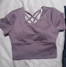VICTORIATOURIST瑜伽服女运动套装夏季防晒跑步普拉提健身服美背含胸垫两件套 实拍图