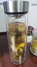 希诺双层玻璃杯男家用商务办公泡茶杯子过滤车载水杯XN-9607 410mL 实拍图