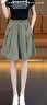 阔腿短裤女2026夏季薄款新款松紧高腰冰丝速干裙裤大码休闲五分裤 绿色【有口袋】 XL 【建议115-130斤】 实拍图