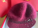 恒源祥 帽子冬季女中老年人加厚帽子围巾套装保暖兔毛妈妈帽新年礼物 【晶钻绒球款】酒红色 帽子礼盒装 实拍图