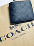 蔻驰（COACH）【品牌直供】男士短款折叠钱包卡包灰黑色拼色CY394礼物 实拍图