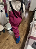 神鲨玫红色儿童下水裤连体裤赶海衣服防水裤涉水服雨裤玩水玩沙赶海服 实拍图