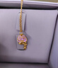 周大生黄金吊坠女足金星辰玫瑰硬金荧光珐琅配链子七夕礼物 0.75g 实拍图